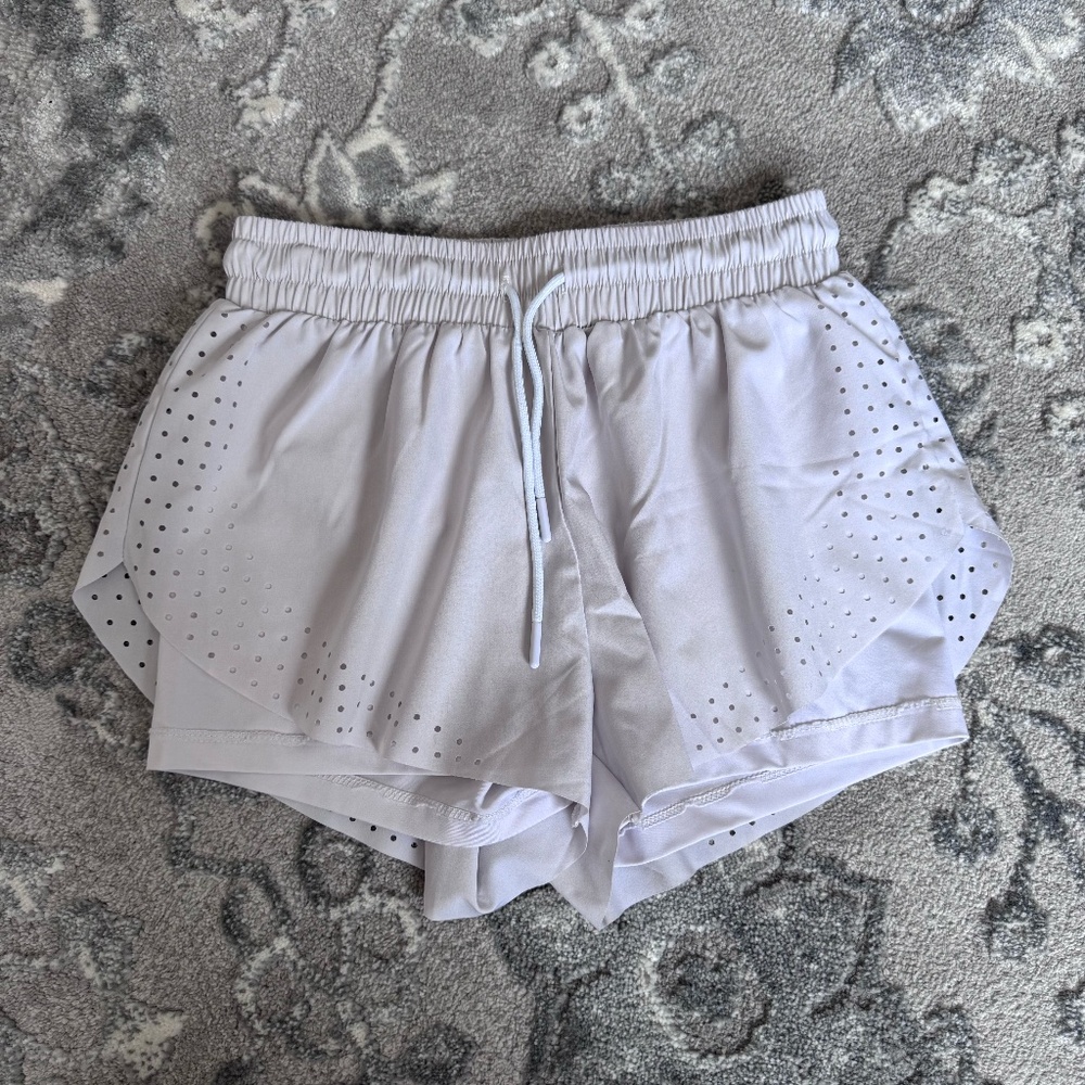 White Flowy Athletic Shorts Womens Size Small